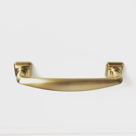 Kelly No.2 Cabinet Drawer Pulls - Satin Brass Hardware - Brass Cabinet Hardware