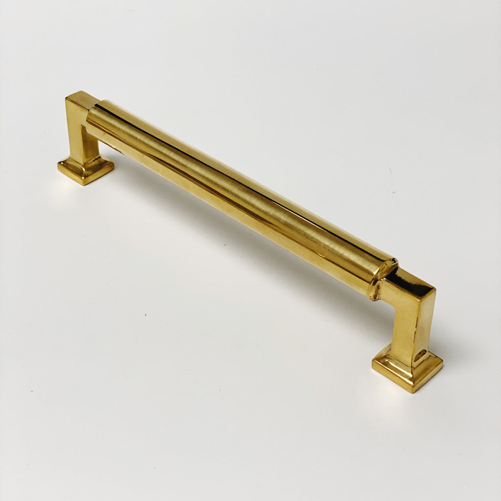 Unlacquered Brass "Neal" Cabinet Knobs and Pulls Cabinet Hardware - Forge Hardware Studio