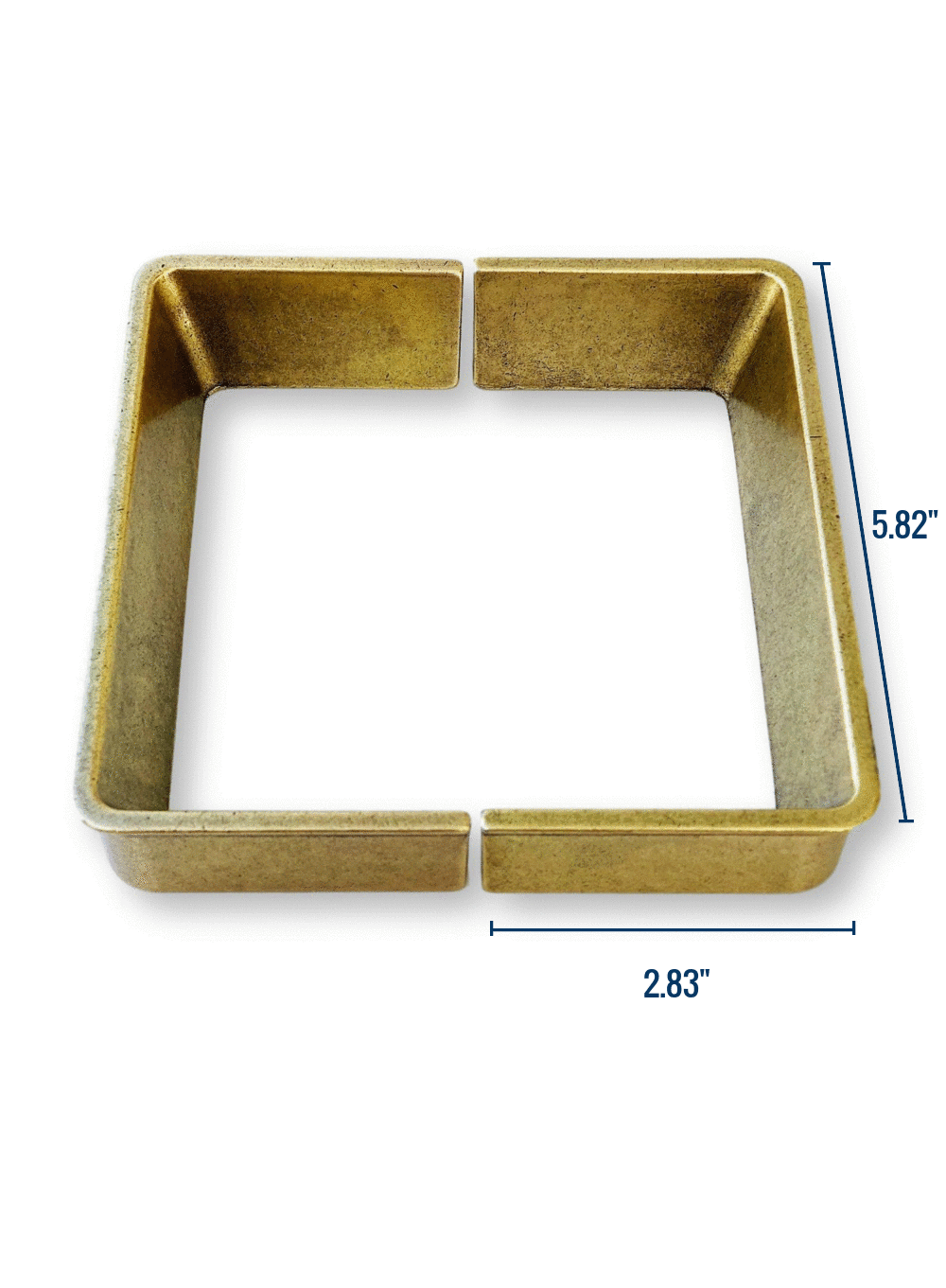Palma Aged Brass Half-Square Drawer Handles - Forge Hardware Studio