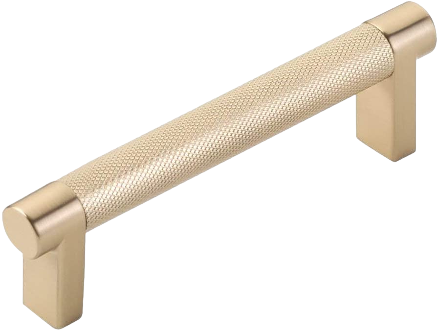 Knurled "U-Shaped" Champagne Bronze Cabinet Knobs and Drawer Pulls - Forge Hardware Studio