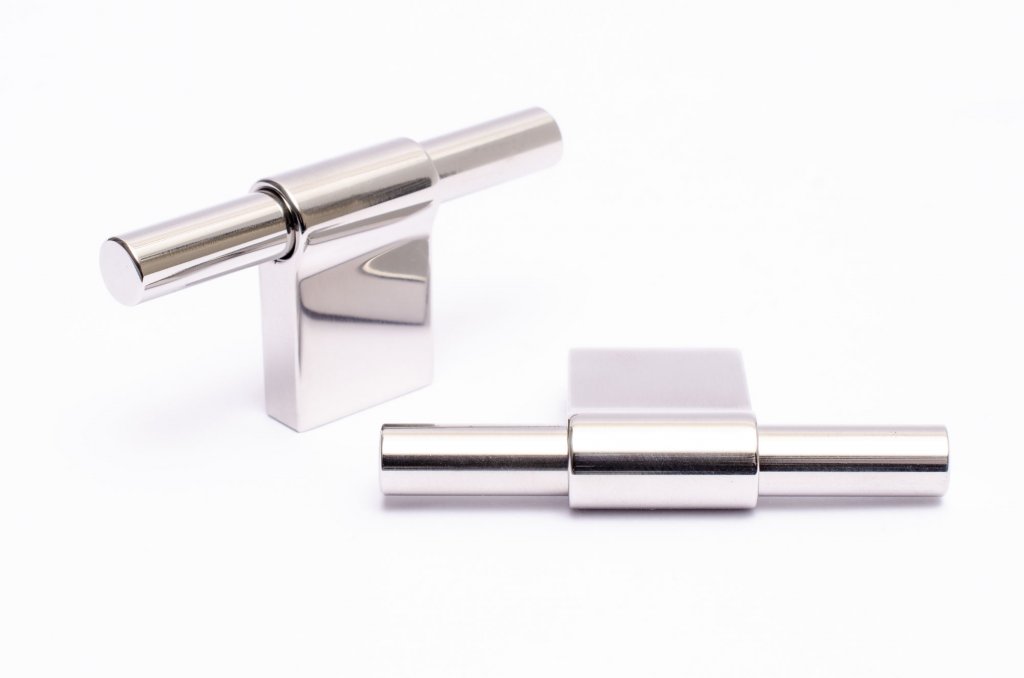 Line Polished Stainless Steel Cabinet Knobs and Drawer Pulls - Brass Cabinet Hardware