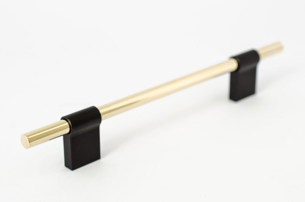 T-Bar "Line" Brass and Black Drawer Pulls Cabinet Hardware - Forge Hardware Studio
