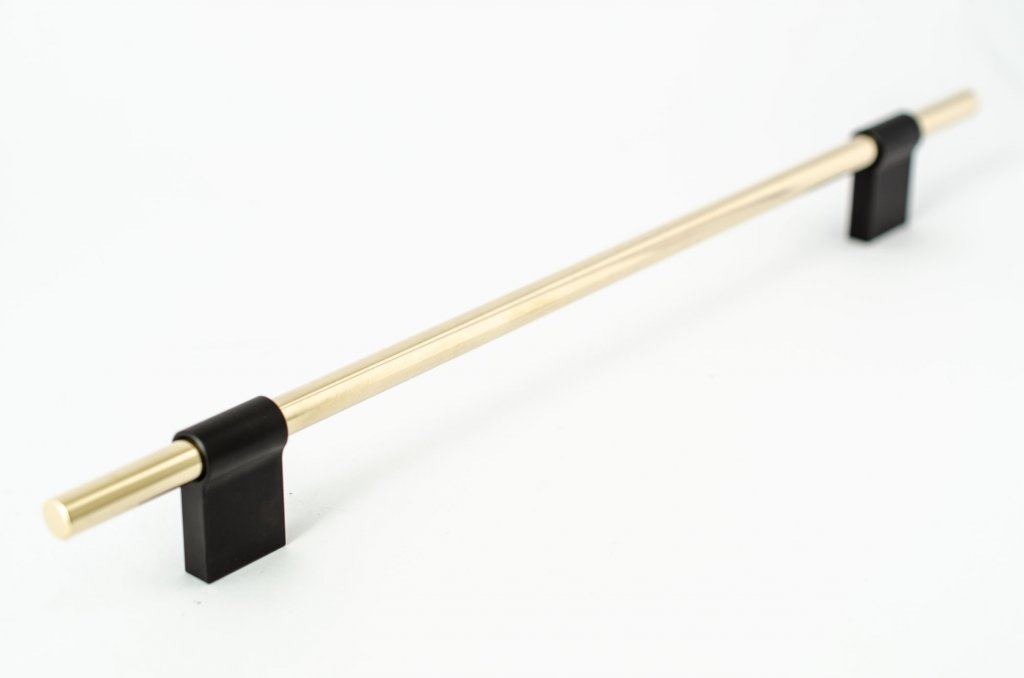 T-Bar "Line" Brass and Black Drawer Pulls Cabinet Hardware - Forge Hardware Studio