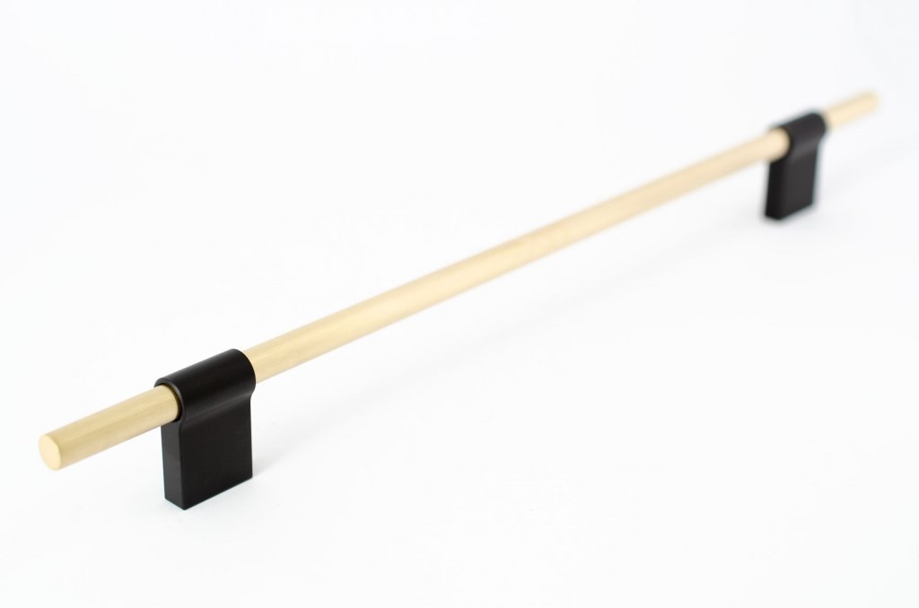 T-Bar "Line" Brass and Black Drawer Pulls Cabinet Hardware - Forge Hardware Studio