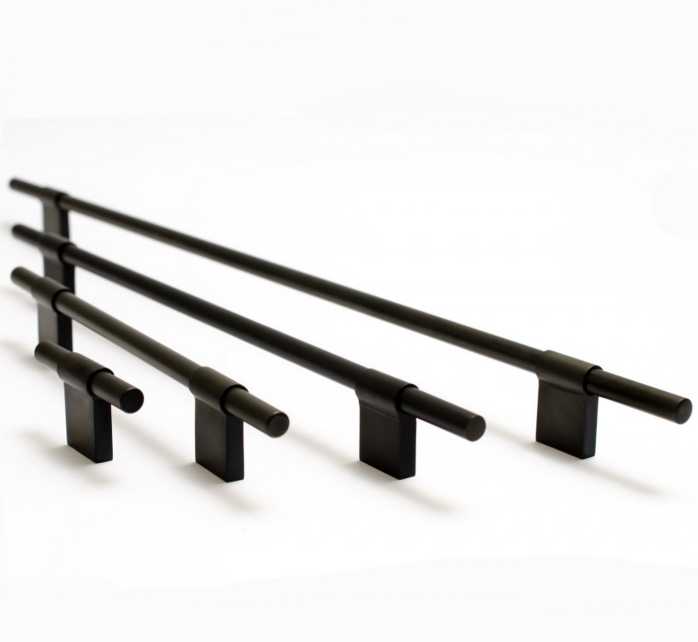 Line Matte Black Cabinet Knobs and Drawer Pulls - Brass Cabinet Hardware