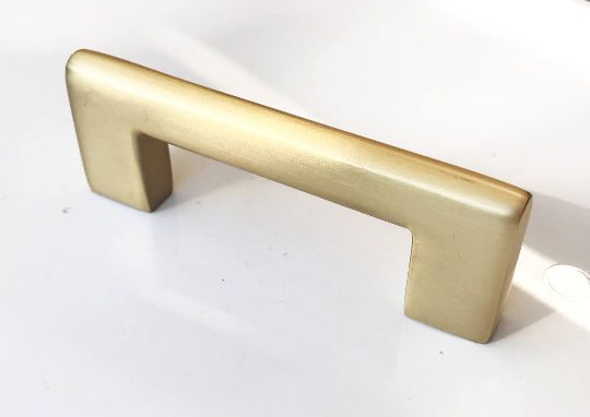 Luxe Brass Drawer Pulls in Satin Brass - Brass Cabinet Hardware