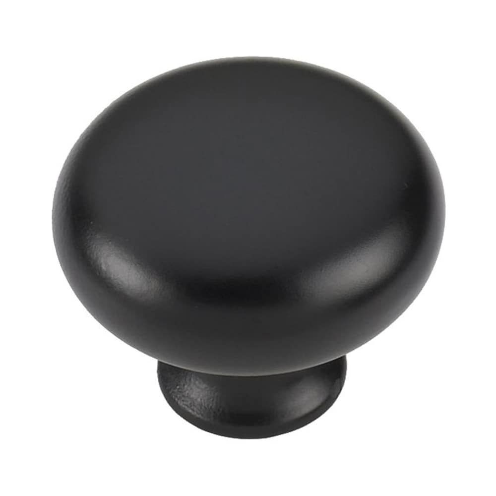 Matte Black Round "Neet" Cabinet Knob - Brass Cabinet Hardware