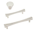 Brushed Nickel "MCM" Mid-Century Pulls and Knob - Brass Cabinet Hardware