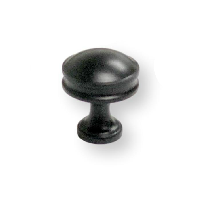 Matte Black "Mist" Round Cabinet Knob - Forge Hardware Studio