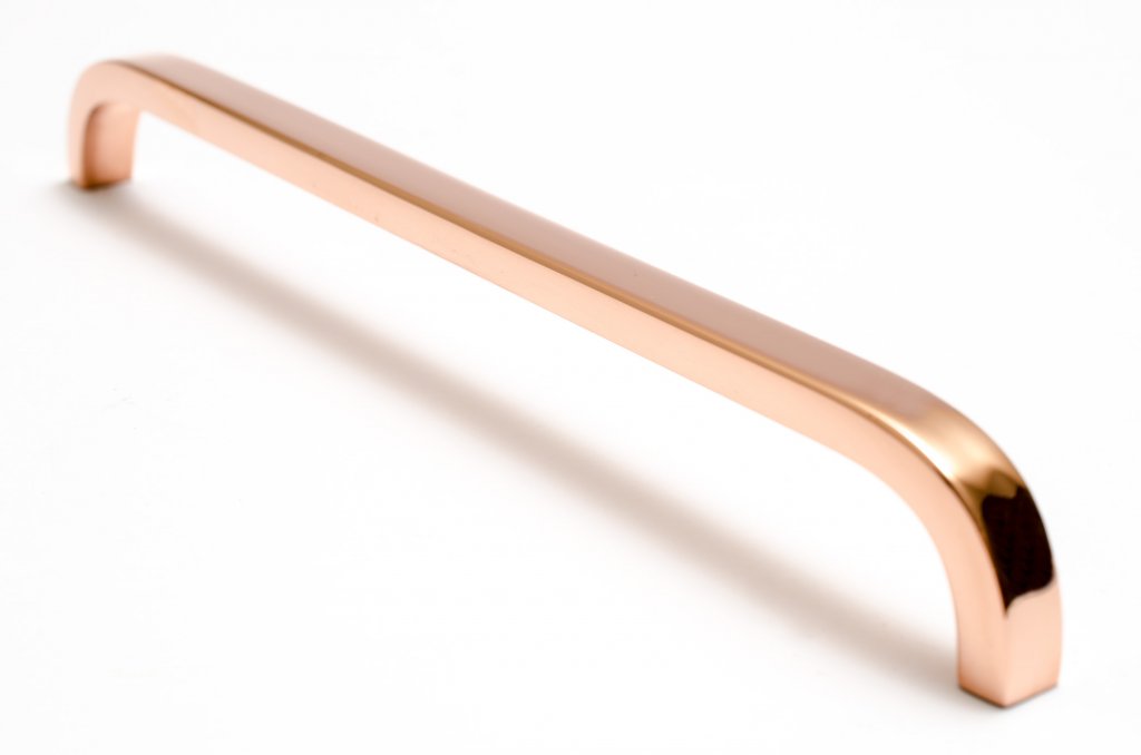 Long Curve Polished Copper Cabinet Drawer Pulls and Closet Handles - Forge Hardware Studio