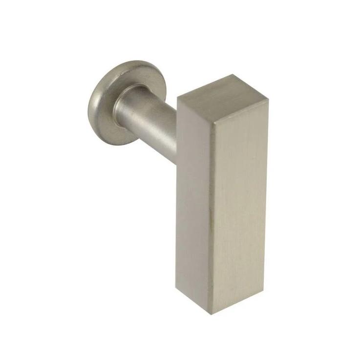 European T-Bar Brushed Nickel Cabinet Knob - Brass Cabinet Hardware