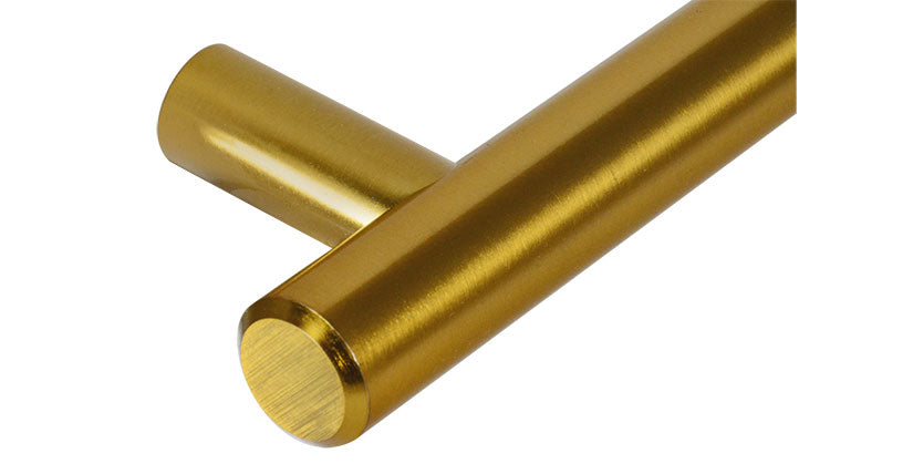 Round "European" Brass Fridge Pull - Appliance Handle - Brass Cabinet Hardware