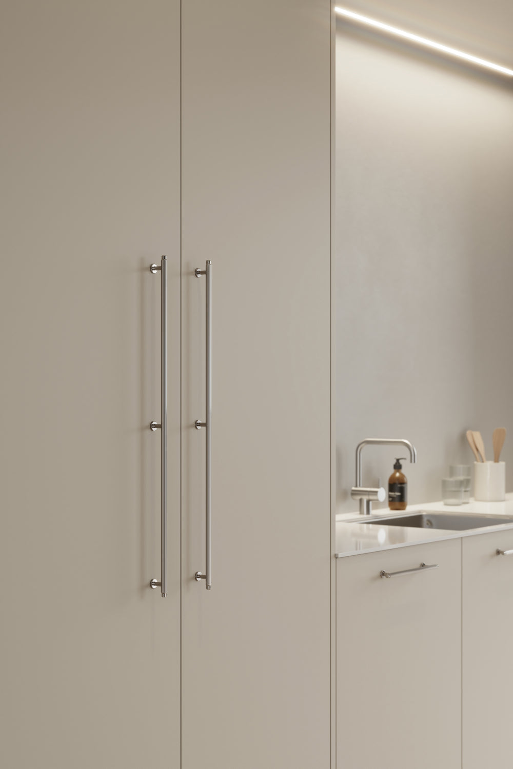 Polished Nickel "Villa" Fluted Cabinet Knobs and Pulls