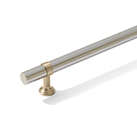 Champagne Bronze and Polished Nickel Smooth "Contemporary" Glass Shower Door Handles - Forge Hardware Studio