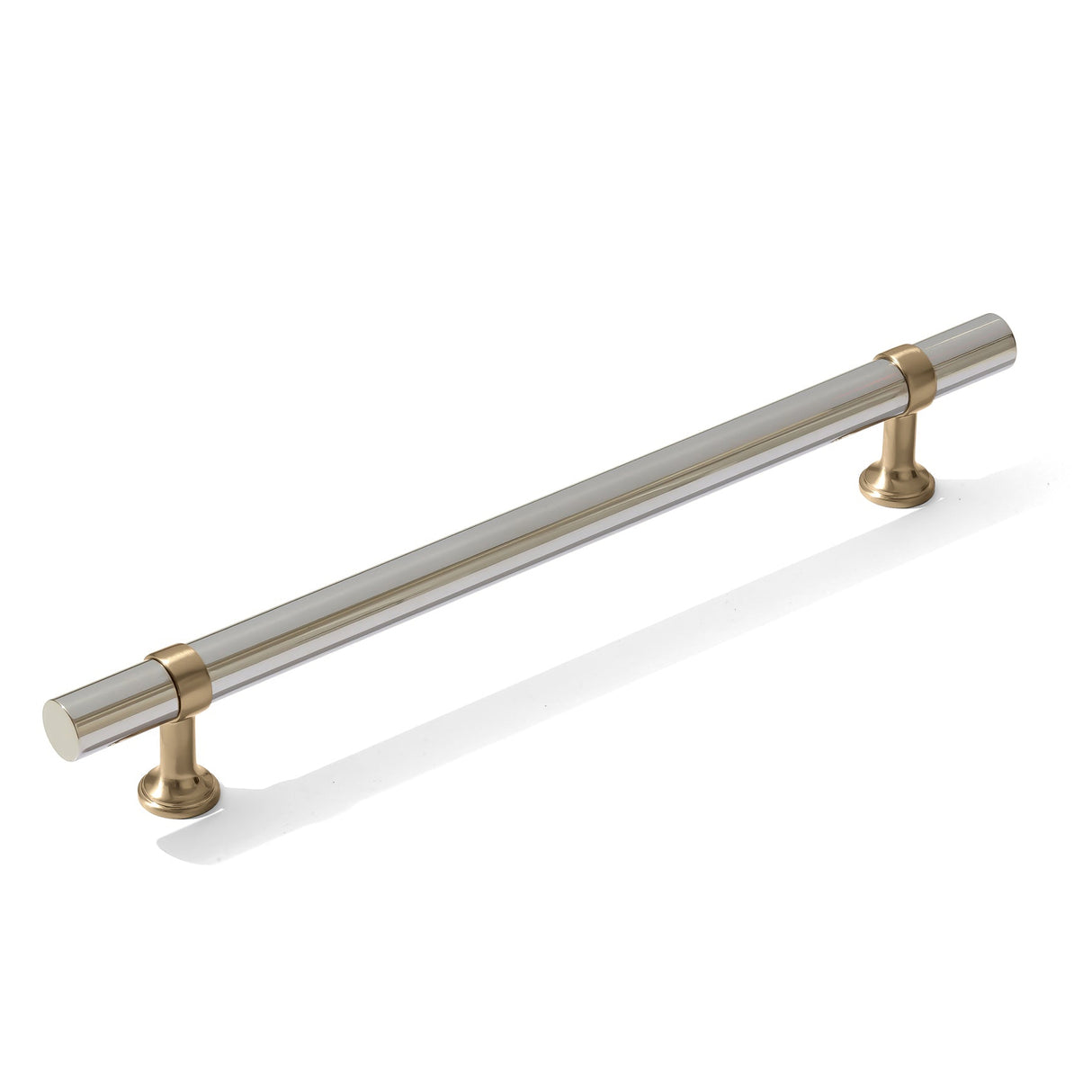 Smooth T-Bar "Contemporary" Champagne Bronze and Polished Nickel Knobs and Pulls