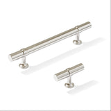 Smooth T-Bar "Contemporary" Polished Nickel Knobs and Pulls