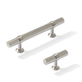 Knurled T-Bar "Contemporary" Satin Nickel Knobs and Pulls