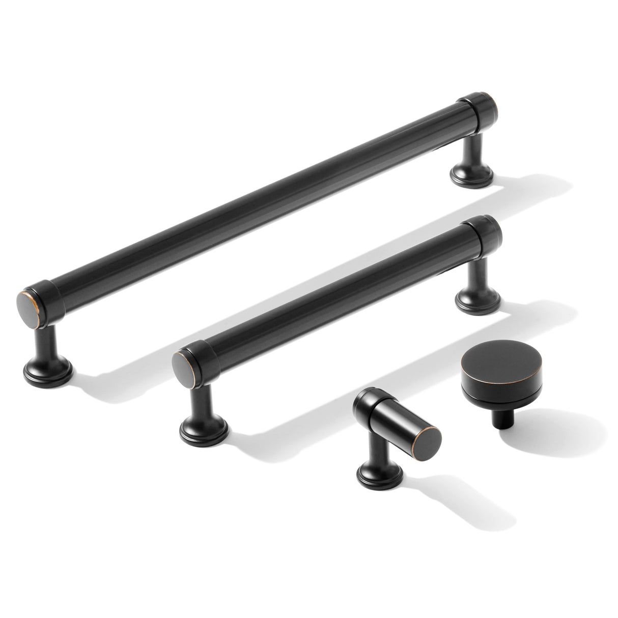 Smooth Oil Rubbed Bronze "Transitional" Cabinet Knobs and Drawer Pulls
