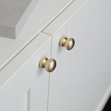 Round Brushed Brass "Buoy" Cabinet Knob