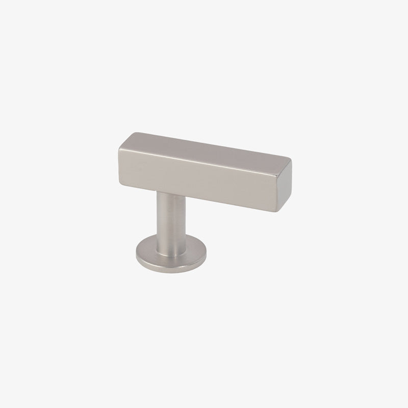 Lew's Square Bar Cabinet Knobs and Pulls in Brushed Nickel - Forge Hardware Studio