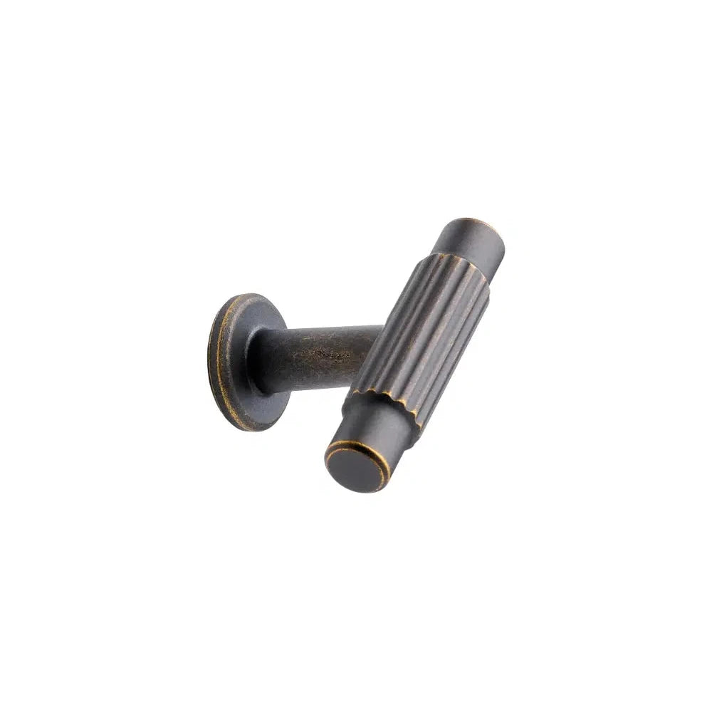Dark Rubbed Bronze "Villa" Fluted Cabinet Knobs and Pulls