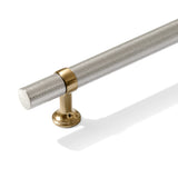 Knurled T-Bar "Contemporary" Champagne Bronze and Satin Nickel Knobs and Pulls