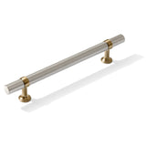 Knurled T-Bar "Contemporary" Champagne Bronze and Satin Nickel Knobs and Pulls