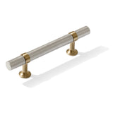 Knurled T-Bar "Contemporary" Champagne Bronze and Satin Nickel Knobs and Pulls