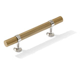 Knurled T-Bar "Contemporary" Polished Nickel and Champagne Bronze Knobs and Pulls