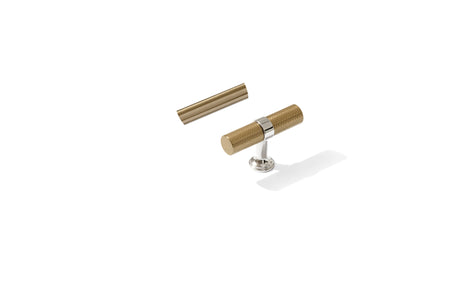 Knurled T-Bar "Contemporary" Polished Nickel and Champagne Bronze Knobs and Pulls - Forge Hardware Studio