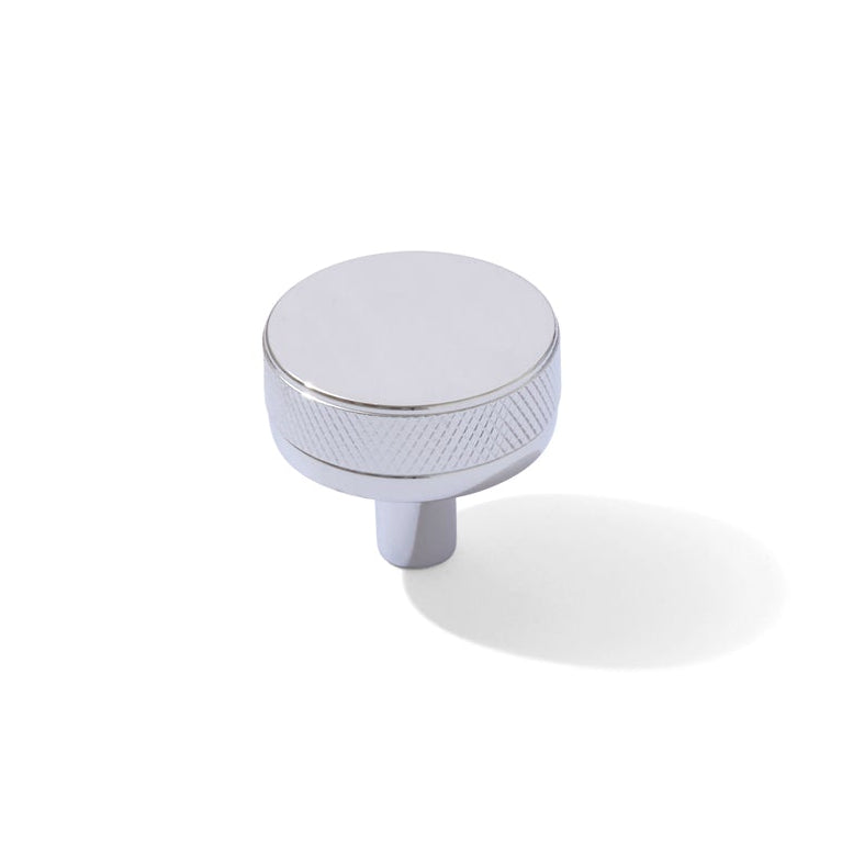 Knurled Polished Chrome "Transitional" Cabinet Knobs and Drawer Pulls