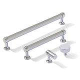 Knurled Polished Chrome "Transitional" Cabinet Knobs and Drawer Pulls