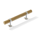 Knurled T-Bar "Contemporary" Polished Chrome and Champagne Bronze Knobs and Pulls