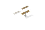 Knurled T-Bar "Contemporary" Polished Chrome and Champagne Bronze Knobs and Pulls - Forge Hardware Studio