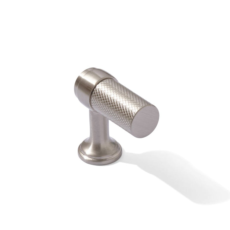Knurled Satin Nickel "Transitional" Cabinet Knobs and Drawer Pulls - Forge Hardware Studio