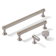 Knurled Satin Nickel "Transitional" Cabinet Knobs and Drawer Pulls - Forge Hardware Studio