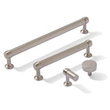 Knurled Satin Nickel "Transitional" Cabinet Knobs and Drawer Pulls - Forge Hardware Studio