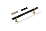 Knurled T-Bar "Contemporary" Champagne Bronze and Matte Black Knobs and Pulls - Forge Hardware Studio
