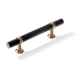 Knurled T-Bar "Contemporary" Champagne Bronze and Matte Black Knobs and Pulls