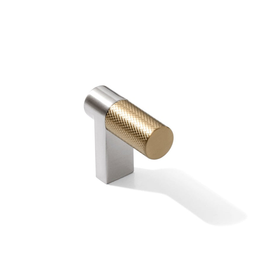 Knurled Brushed Nickel and Champagne Bronze Knobs and Pulls