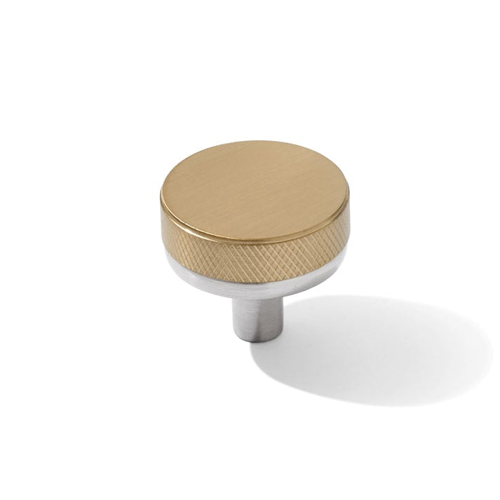 Knurled Brushed Nickel and Champagne Bronze Knobs and Pulls