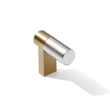 Knurled Champagne Bronze and Polished Chrome Knobs and Pulls