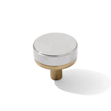 Knurled Champagne Bronze and Polished Chrome Knobs and Pulls