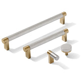 Knurled Champagne Bronze and Satin Nickel Knobs and Pulls
