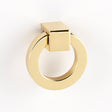 Unlacquered Brass "Miriam" Round Ring Pull Cabinet Knob - Industry Hardware