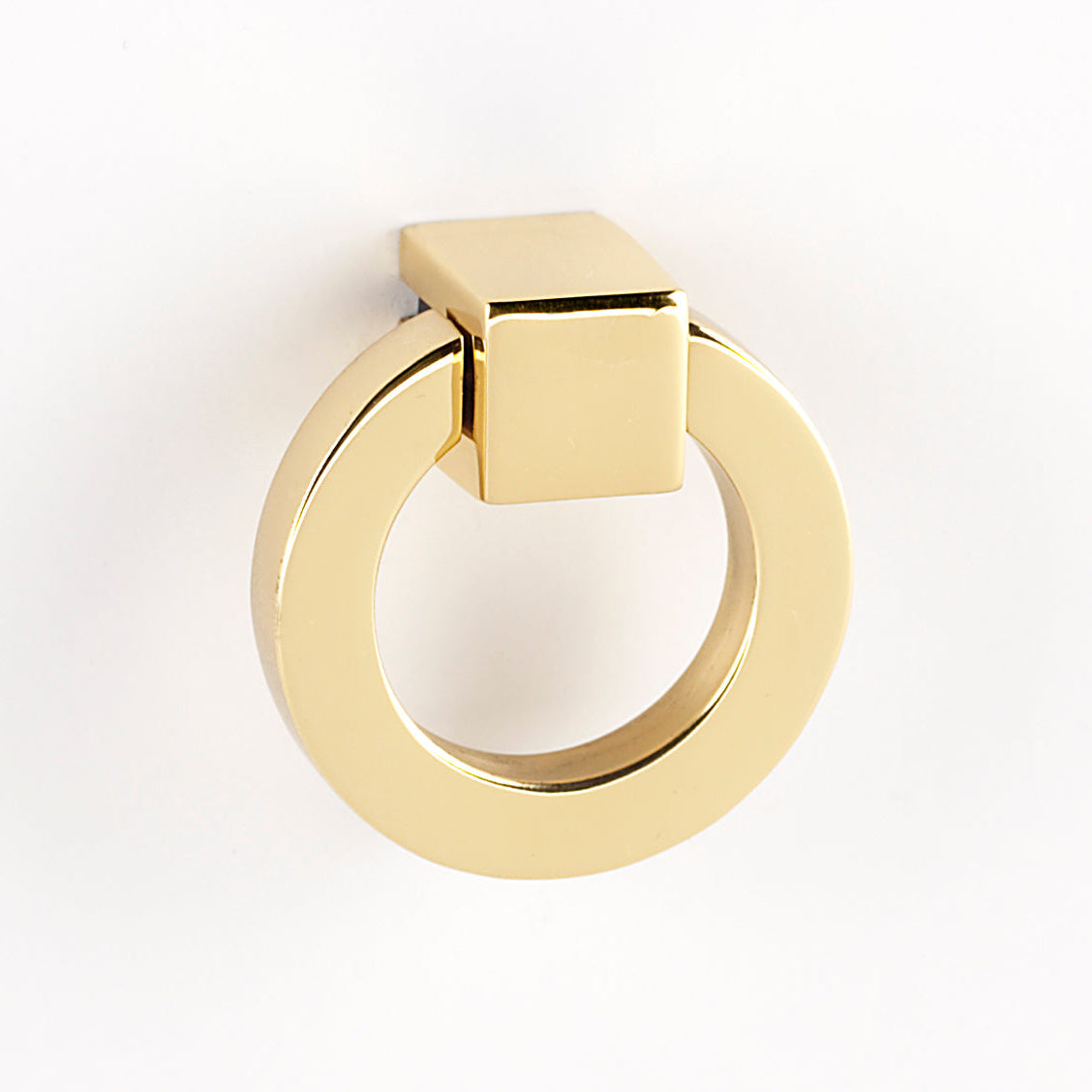 Unlacquered Brass "Miriam" Round Ring Pull Cabinet Knob - Industry Hardware