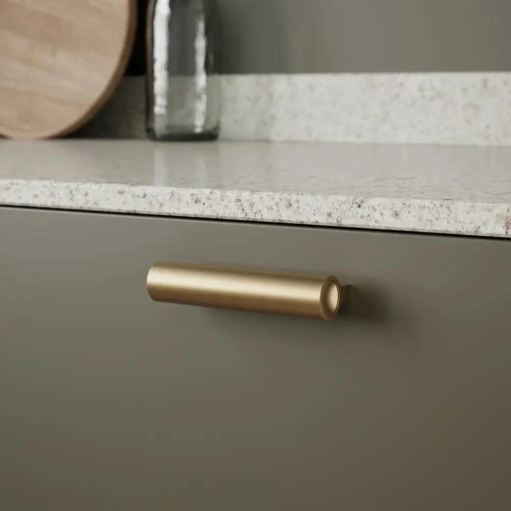 Brushed Bronze "Lucente" Tubular Drawer Pulls - Euro • Knobs