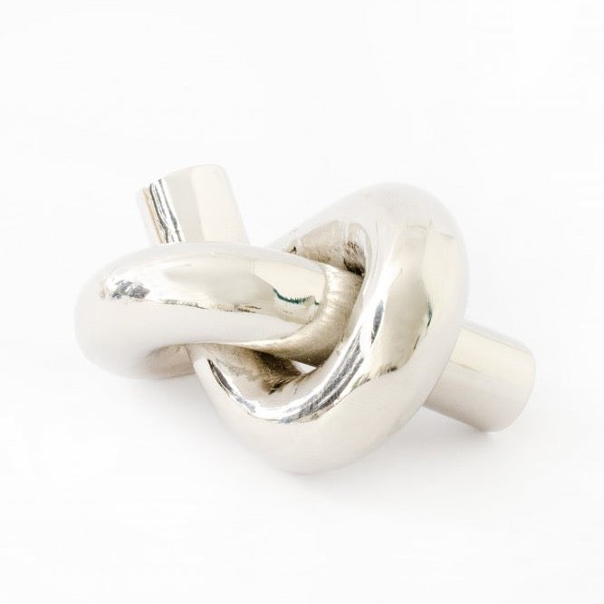 Nickel "Knot" Cabinet Knob and Hook - Forge Hardware Studio