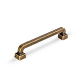 Worn Brass "Capri" Mission Drawer Pull - Forge Hardware Studio