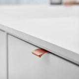 Tab Brushed Copper "Edge" Finger Drawer Pulls - Forge Hardware Studio